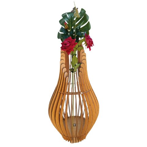 Vaso de Chão Decorativo Grande Andromeda Mdf:mdf Cru/85x30cm