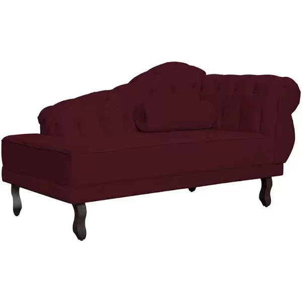 Sofá Chesterfield Elisabeth Divã 1,43m- Veludo Bordo / decoração, sala, consultório, psicólogo