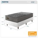 Ver imagem 2 de Cama Box Branca + Colchão Solteiro King Pergamino Molas Ensacadas 96x203x67cm
