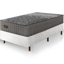 Ver imagem 1 de Cama Box Branca + Colchão Solteiro King Pergamino Molas Ensacadas 96x203x67cm
