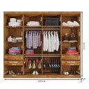 Ver imagem 3 de Guarda Roupa Casal Prime 1684 Cômoda 8050 e Multiuso 6020 Freijó Baunilha - Araplac