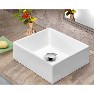 Kit Cuba Tulipa Sobrepor com Valvula Click Quadrada