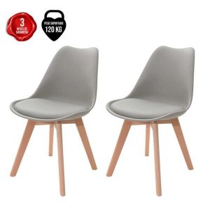 Kit 2 Cadeiras Leda Saarinen Design - Cinza-escuro Cinza-escuro