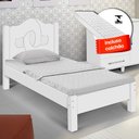 Ver imagem 1 de Cama Solteiro com Estrado em Mdf e Colchão Branco Carmolar