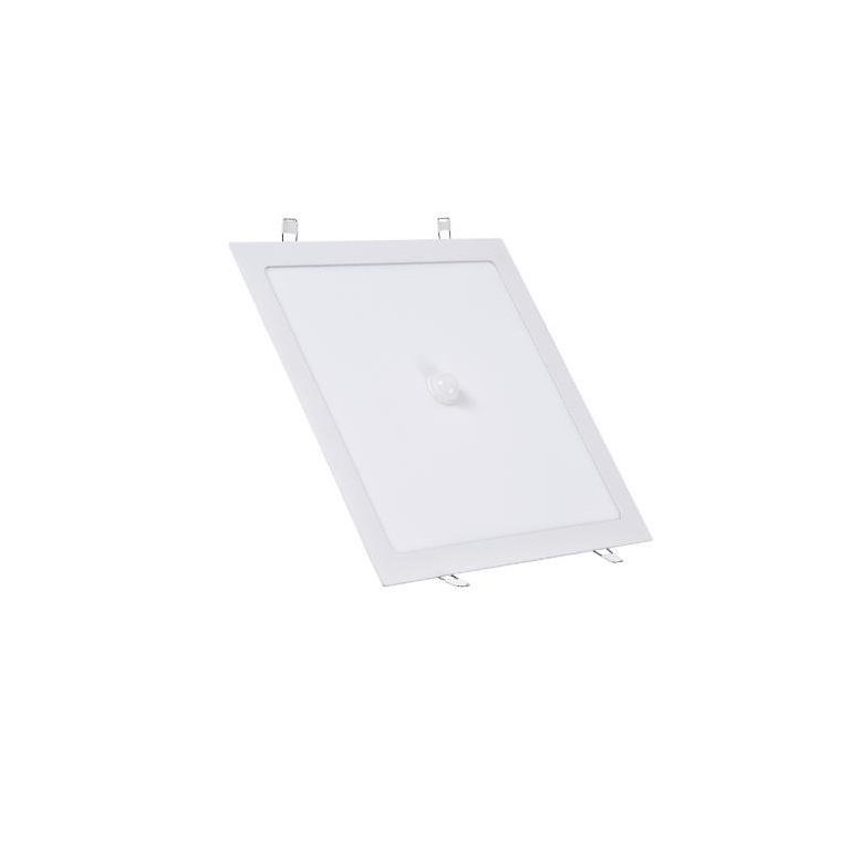 Plafon Led Quadrado Embutir Com Sensor Presença 18W 6500K