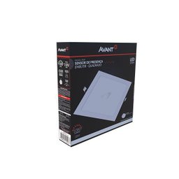 Plafon Led Quadrado Embutir Com Sensor Presença 18W 6500K - 2
