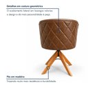 Ver imagem 4 de Poltrona Giratória Corino Premium Base Madeira Maciça Maya