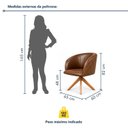 Ver imagem 3 de Poltrona Giratória Corino Premium Base Madeira Maciça Maya
