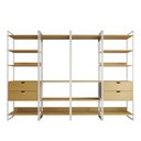 Ver imagem 3 de Guarda Roupa Aberto Industrial Casal Modulado Completo Canela Cabideiro com Gavetas Ferro Branco