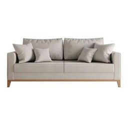 Sofá 3 Lugares Beny Base de Madeira 180 Cm Linho Cru - Fm - 2