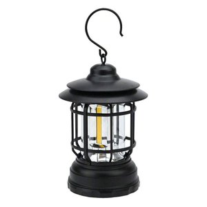 Lampião Led Recarregável Retrô com Regulador de Intensidade Usb Preto