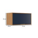 Ver imagem 2 de Armário Aéreo Cozinha 70 Cm Domus 1 Porta Nogal/royal - Hecol Móveis