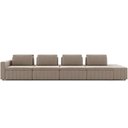 Ver imagem 5 de Sofá Ilha com Puff para Sala Living 425cm Amber M03 Veludo Bege - Lyam Decor