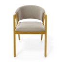 Ver imagem 5 de Kit com 6 Cadeiras Agatha Madeira Maciça Estofada para Mesa de Jantar Veludo Bege 102