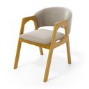 Ver imagem 2 de Kit com 6 Cadeiras Agatha Madeira Maciça Estofada para Mesa de Jantar Veludo Bege 102