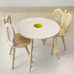 Mesa C/ 2 Cadeiras de Borboleta Fábrica de Casinha Redonda - 1