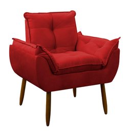 Poltrona Decorativa Sala de Estar Escritório Quarto Prime Cor: Vermelha - 3