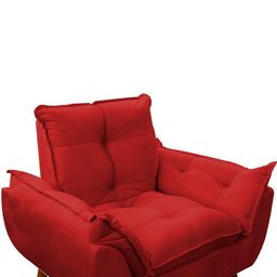 Poltrona Decorativa Sala de Estar Escritório Quarto Prime Cor: Vermelha - 2