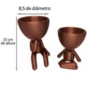 Ver imagem 4 de Kit 2 Vasos Sentados Suculentas Robert Plant Decoração Decorativo Bronze