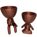 Ver imagem 1 de Kit 2 Vasos Sentados Suculentas Robert Plant Decoração Decorativo Bronze