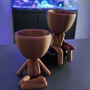 Ver imagem 2 de Kit 2 Vasos Sentados Suculentas Robert Plant Decoração Decorativo Bronze