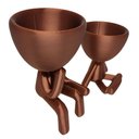 Ver imagem 5 de Kit 2 Vasos Sentados Suculentas Robert Plant Decoração Decorativo Bronze