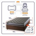 Ver imagem 2 de Conjunto Box Baú Casal Miami Marrom 138x188x69 Espuma D33