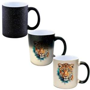Caneca Mágica Glitter Muda de Cor Y2 Onça Pintada Frente Linda
