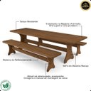 Ver imagem 3 de Kit Conjunto Mesa Rústica com 2 Bancos França 2m Rústico