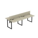 Ver imagem 3 de Plataforma Dupla Escrivaninha Tub Corporativa Light 4 Lugares 240cm Industrial Castanheira Natural e Preto Cinza/Marrom
