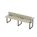 Ver imagem 7 de Plataforma Dupla Escrivaninha Tub Corporativa Light 4 Lugares 240cm Industrial Castanheira Natural e Preto Cinza/Marrom