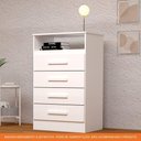 Ver imagem 6 de Cômoda 100% Mdf 4 Gavetas Jéssica Acp Móveis Branco