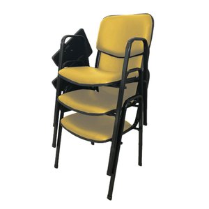 03 Cadeiras Universitárias Linha Hotel Auditório Amarelo