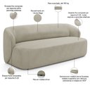 Ver imagem 4 de Sofá 3 Lugares 205cm com Poltrona Giratória Orgânica Heidy F04 Veludo Bege - Lyam Decor