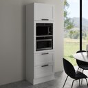Ver imagem 2 de Torre Quente 70cm para Forno e Micro-ondas com 1 Porta Basculante Rodapé e 2 Gavetas Grazi