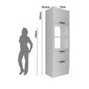 Ver imagem 4 de Torre Quente 70cm para Forno e Micro-ondas com 1 Porta Basculante Rodapé e 2 Gavetas Grazi