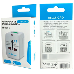 Adaptador Tomada Universal Le-1055 It-blue - 2
