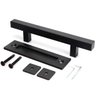 Puxador Duplo Polux Preto Fosco Porta de Correr Madeira Embutir 300mm - 2