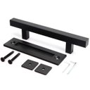 Ver imagem 2 de Puxador Duplo Polux Preto Fosco Porta de Correr Madeira Embutir 300mm
