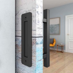 Puxador Duplo Polux Preto Fosco Porta de Correr Madeira Embutir 300mm - 4