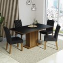 Ver imagem 1 de Conjunto Sala de Jantar Mesa Tampo de Madeira 4 Cadeiras Rustic/preto/oxford Cindy Madesa