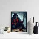 Ver imagem 2 de Quadro Exu 7 Encruzilhadas 33x24cm - com Vidro:moldura Preta