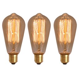 Kit 3x Lâmpada Retrô St64 Carbono Dimerizável Âmbar 40w 110v - 1