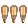 Kit 3x Lâmpada Retrô St64 Carbono Dimerizável Âmbar 40w 110v - 1