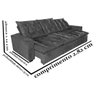 Sofa 3 Lugares Retratil e Reclinavel Julia 2.82 Cm Rosa - 4