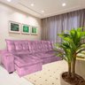 Sofa 3 Lugares Retratil e Reclinavel Julia 2.82 Cm Rosa - 1