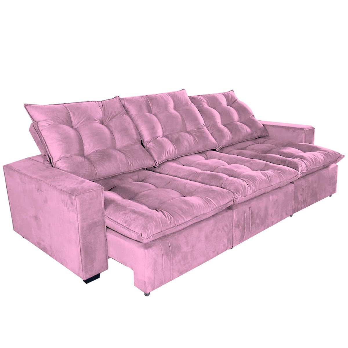 Sofa 3 Lugares Retratil e Reclinavel Julia 2.82 Cm Rosa - 3