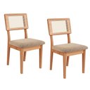 Ver imagem 5 de Conjunto Mesa Sala de Jantar Retangular 180cm 6 Cadeiras Estofadas Tela MDF Freijó/Off Write Taupe