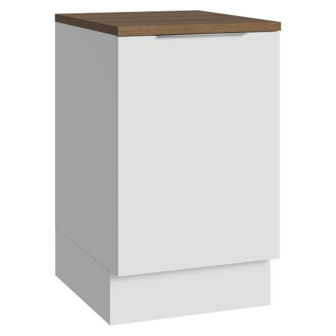 Balcão de Cozinha 50cm 1 Porta Branco Tampo Rustic Stella Madesa