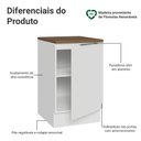 Ver imagem 3 de Balcão de Cozinha 50cm 1 Porta Branco Tampo Rustic Stella Madesa